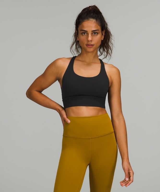 Lululemon Energy Bra Long Line Sport BH Dam Svarta | TCSF-24806