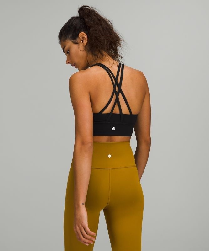Lululemon Energy Bra Long Line Sport BH Dam Svarta | TCSF-24806