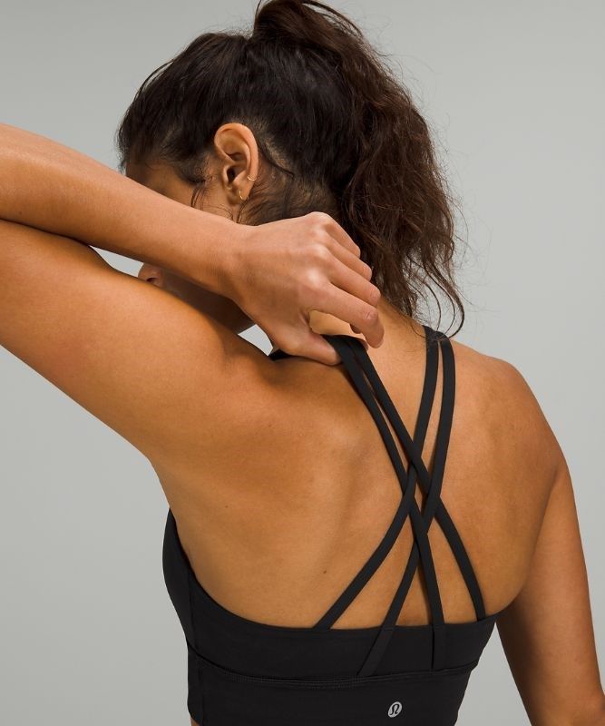 Lululemon Energy Bra Long Line Sport BH Dam Svarta | TCSF-24806