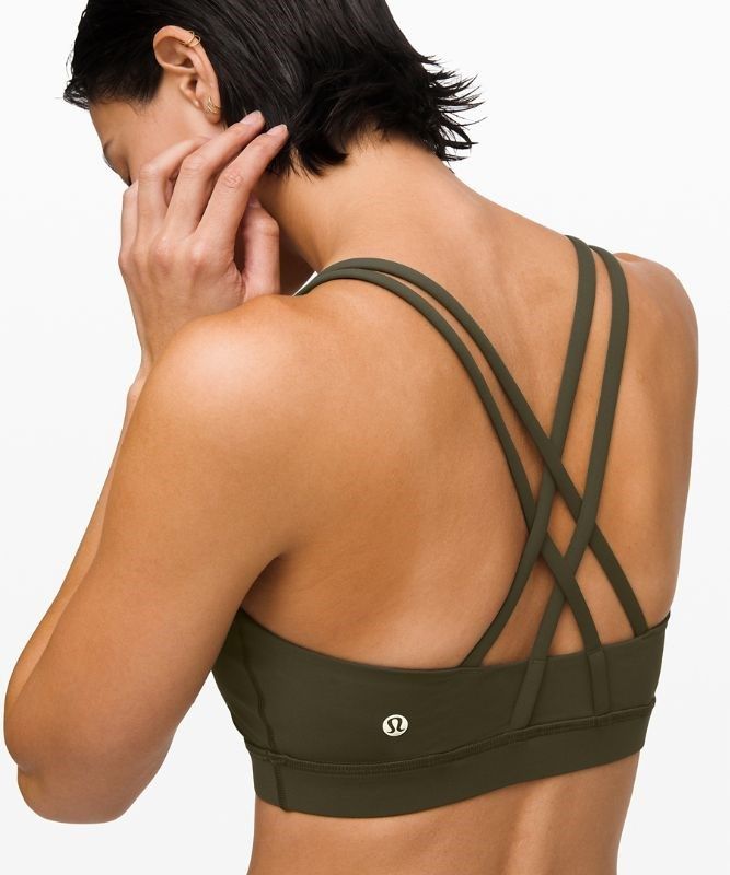 Lululemon Energy Bra Medium Support, B Sport BH Dam Mörkolivgröna | NMHF-75026
