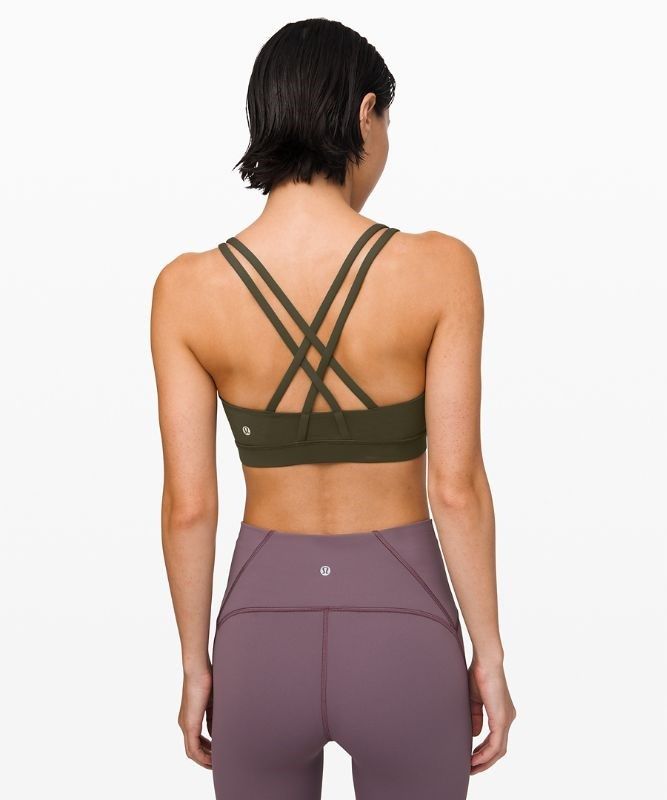 Lululemon Energy Bra Medium Support, B Sport BH Dam Mörkolivgröna | NMHF-75026