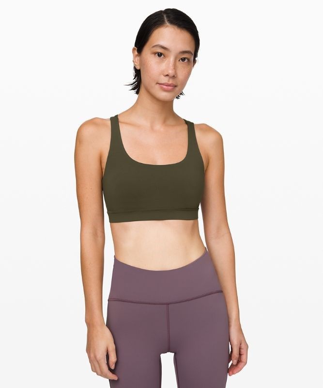 Lululemon Energy Bra Medium Support, B Sport BH Dam Mörkolivgröna | NMHF-75026
