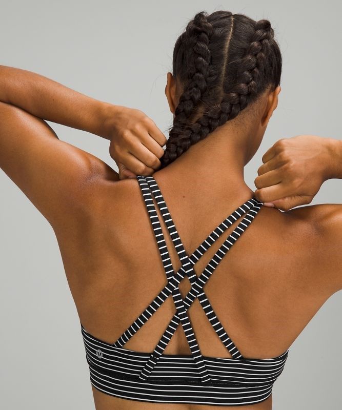 Lululemon Energy Bra Medium Support, B Sport BH Dam Svarta Vita | YTPL-04875
