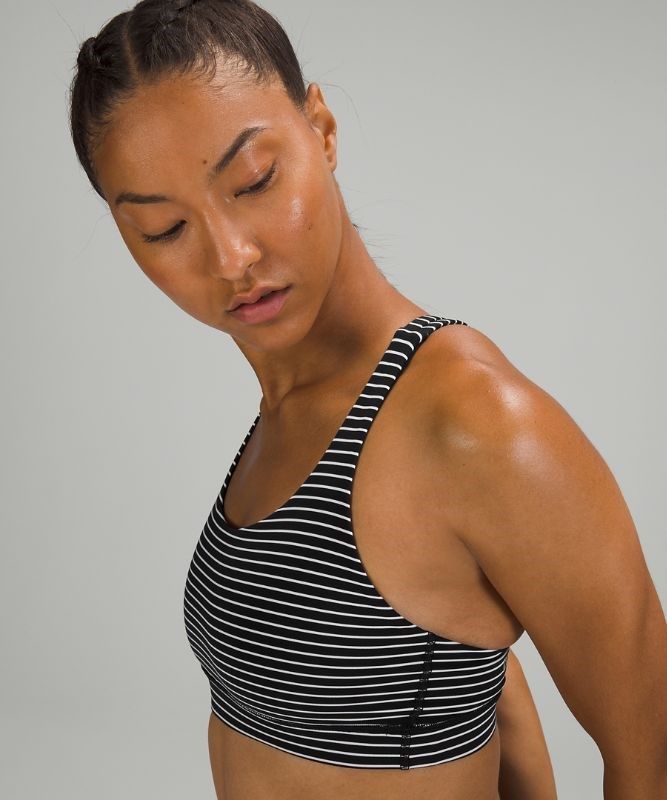 Lululemon Energy Bra Medium Support, B Sport BH Dam Svarta Vita | YTPL-04875