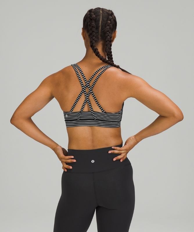 Lululemon Energy Bra Medium Support, B Sport BH Dam Svarta Vita | YTPL-04875