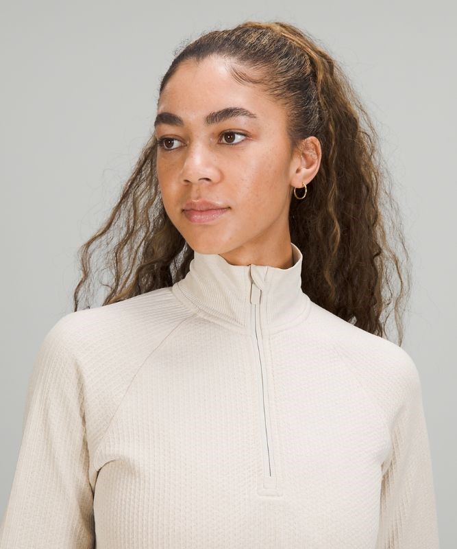 Lululemon Engineered Warmth Half-Zip Tröjor Dam Beige Vita Beige Vita | JDIZ-97504
