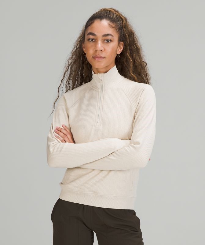 Lululemon Engineered Warmth Half-Zip Tröjor Dam Beige Vita Beige Vita | JDIZ-97504