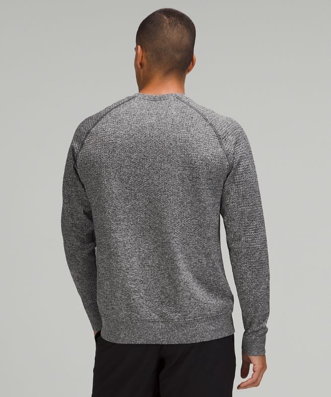 Lululemon Engineered Warmth Long Sleeve Crew Tröjor Herr Svarta Vita | YMXS-90361