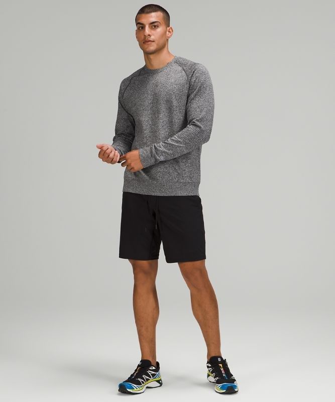 Lululemon Engineered Warmth Long Sleeve Crew Tröjor Herr Svarta Vita | YMXS-90361