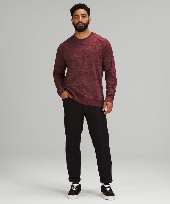 Lululemon Engineered Warmth Long Sleeve Crew Tröjor Herr Vinröda Rosa Grå Bruna Svarta | IMDA-93024