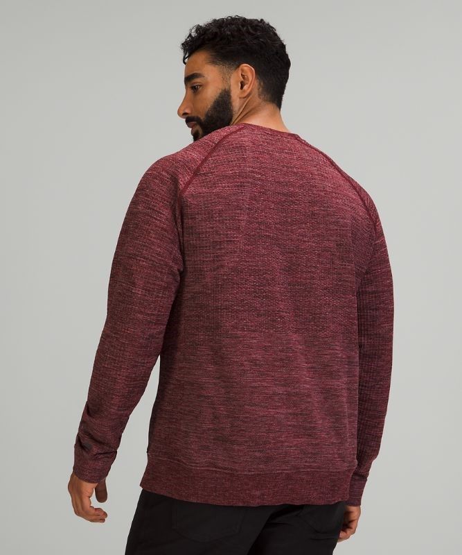 Lululemon Engineered Warmth Long Sleeve Crew Tröjor Herr Vinröda Rosa Grå Bruna Svarta | IMDA-93024