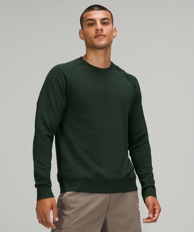 Lululemon Engineered Warmth Long Sleeve Crew Tröjor Herr Gröna Gröna | CMGE-40928
