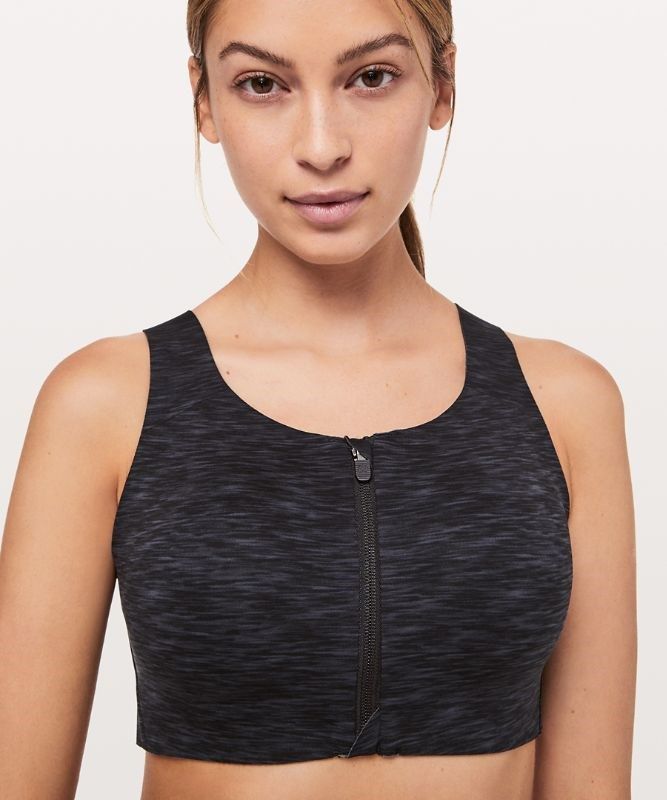 Lululemon Enlite Front-Zip Bra High Support, A Sport BH Dam Svarta Svarta | OEVS-37962