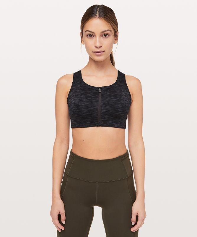 Lululemon Enlite Front-Zip Bra High Support, A Sport BH Dam Svarta Svarta | OEVS-37962