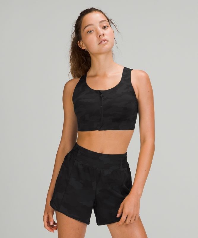 Lululemon Enlite Front-Zip Bra High Support, A Sport BH Dam Camo Svarta Olika Färger | LCBQ-20863