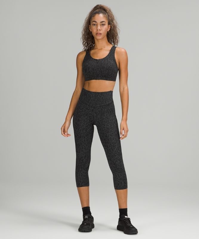 Lululemon Enlite Front-Zip Bra High Support, A Sport BH Dam Leopard Camo Svarta Olika Färger | XJIO-46832