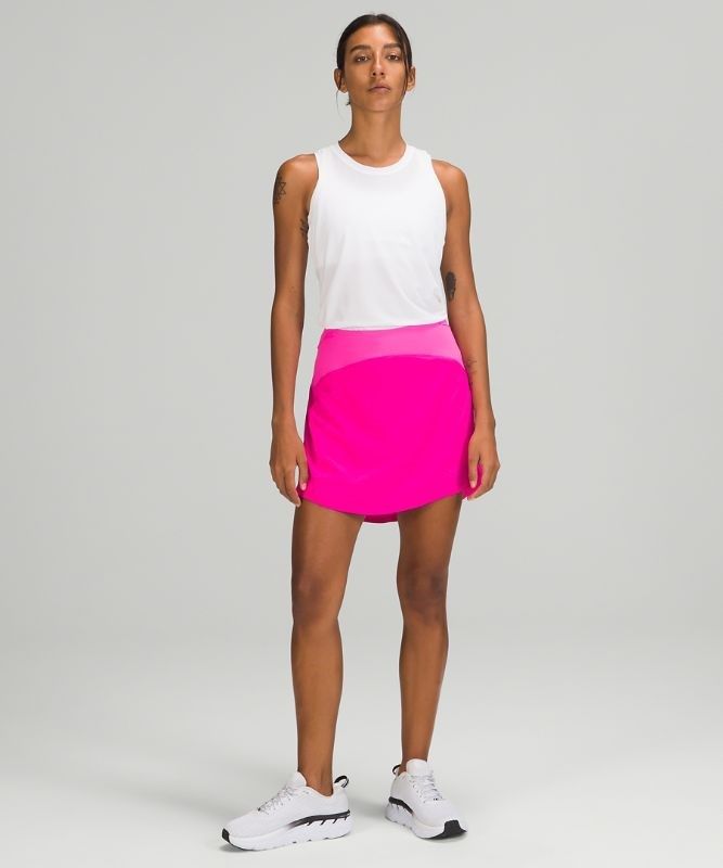 Lululemon Essential HR Run Skirt Long Kjolar Dam Rosa | FDUH-43271