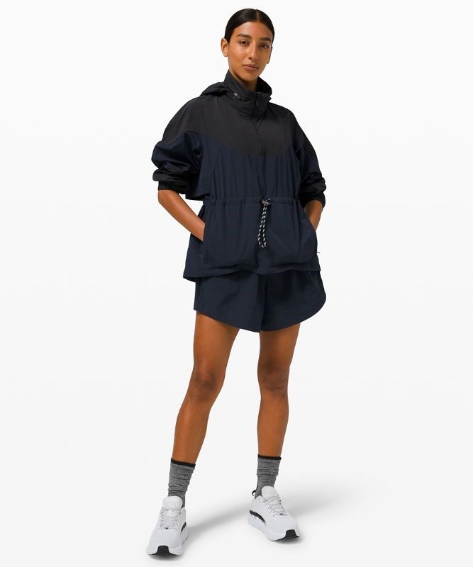 Lululemon Evergreen Anorak Jackor Dam Marinblå Svarta | UZLV-08721