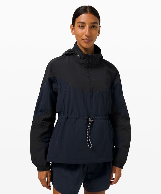 Lululemon Evergreen Anorak Jackor Dam Marinblå Svarta | UZLV-08721