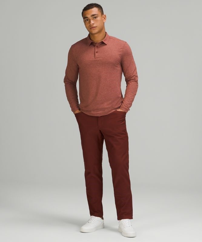 Lululemon Evolution Long Sleeve Polo Shirt Blast Herr Bruna | CVEY-83741