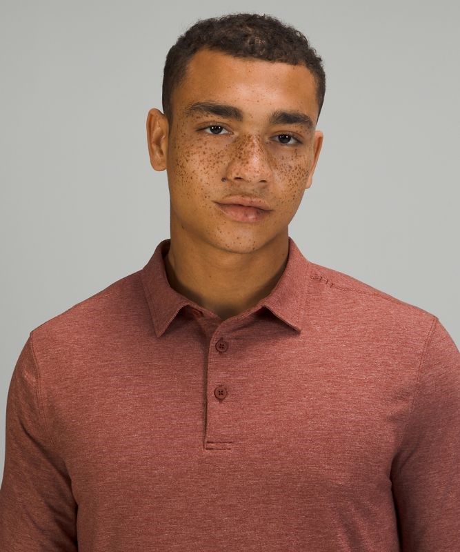 Lululemon Evolution Long Sleeve Polo Shirt Blast Herr Bruna | CVEY-83741