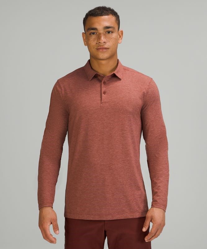 Lululemon Evolution Long Sleeve Polo Shirt Blast Herr Bruna | CVEY-83741