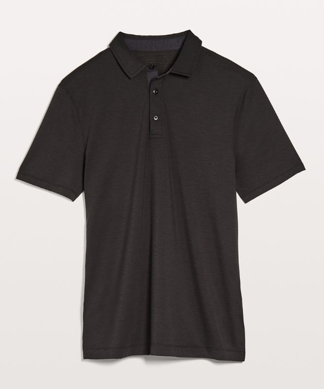Lululemon Evolution Short Sleeve Polo Shirt Blast Herr Svarta | LXMZ-75912