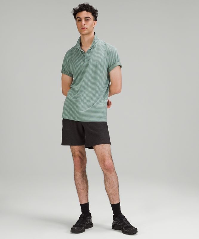 Lululemon Evolution Short Sleeve Polo Shirt Blast Herr Turkos Vita | IUZC-67914