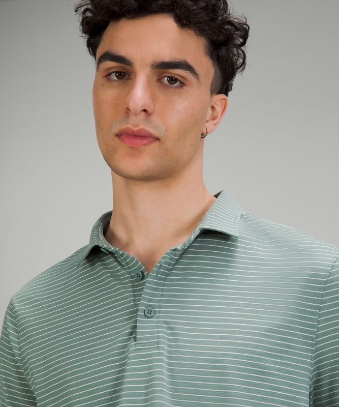 Lululemon Evolution Short Sleeve Polo Shirt Blast Herr Turkos Vita | IUZC-67914