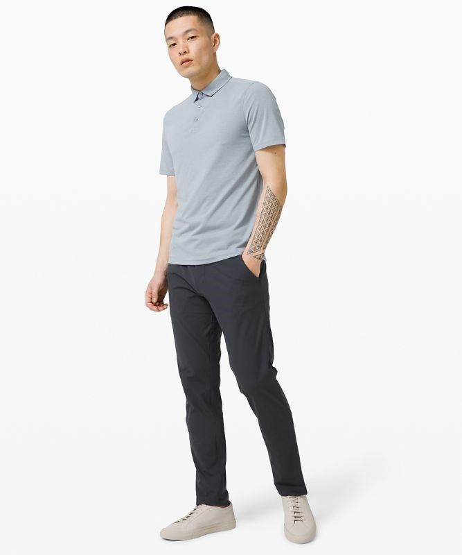 Lululemon Evolution Short Sleeve Polo Shirt Blast Herr Chambray | GBFL-90248