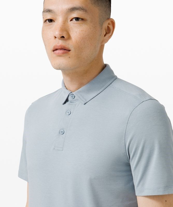 Lululemon Evolution Short Sleeve Polo Shirt Blast Herr Chambray | GBFL-90248