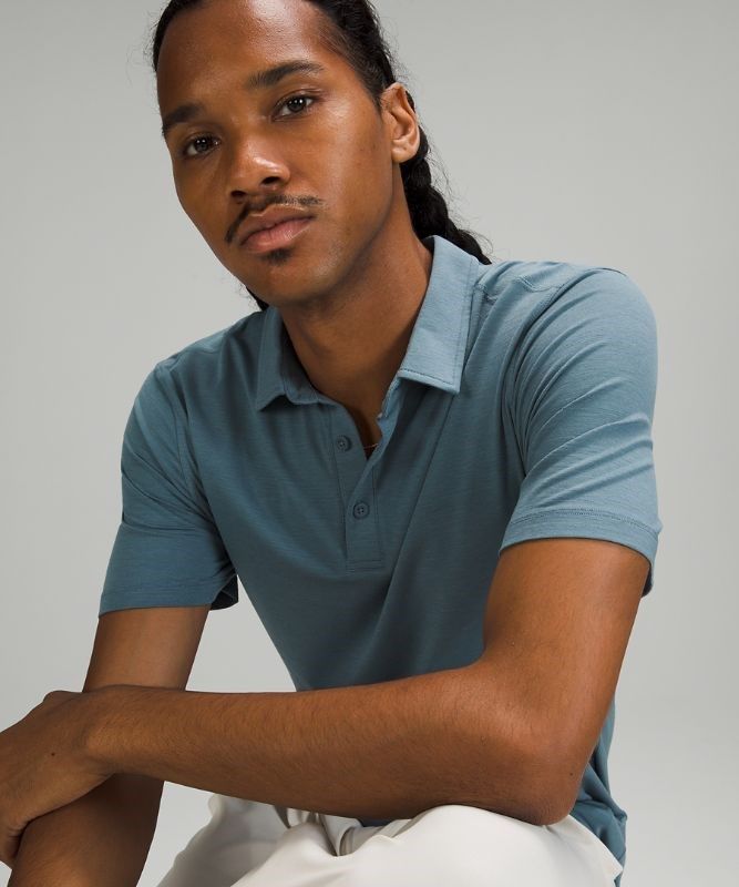 Lululemon Evolution Short Sleeve Polo Shirt Blast Herr Blå | SXGW-74268