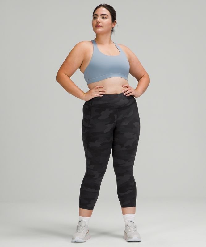 Lululemon Fast and Free HR Crop 23 Non-Reflective Leggings Dam Camo Svarta Olika Färger | OUTX-71894
