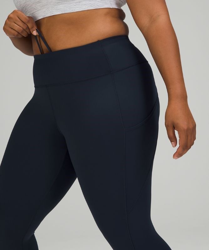 Lululemon Fast and Free HR Crop 23 Non-Reflective Leggings Dam Marinblå | HKCE-35648