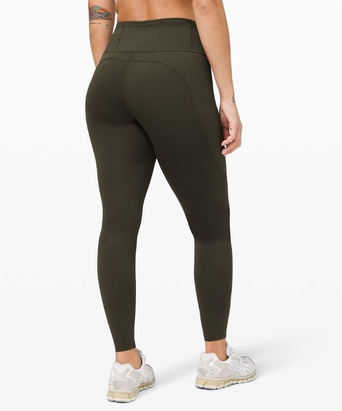 Lululemon Fast and Free High-Rise Tight 28 Leggings Dam Mörkolivgröna | YOUV-37185