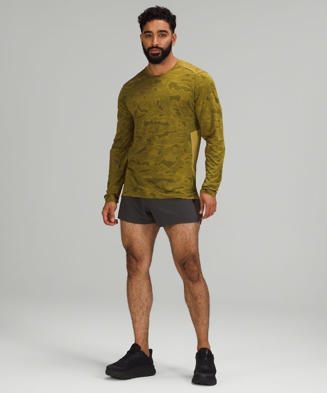 Lululemon Fast and Free LS Blast Herr Camo Guld Gröna | BWFO-18275