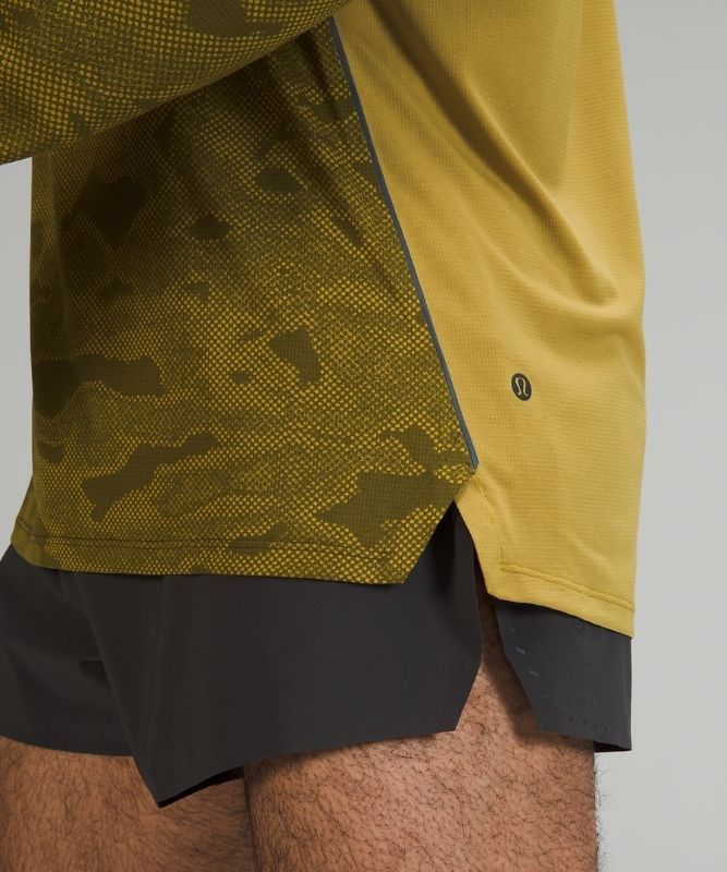 Lululemon Fast and Free LS Blast Herr Camo Guld Gröna | BWFO-18275