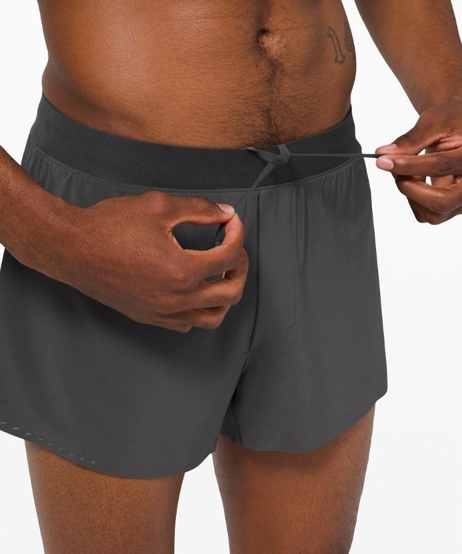 Lululemon Fast and Free Reflective Short 3 Shorts Herr Mörkgrå | CDQK-21657
