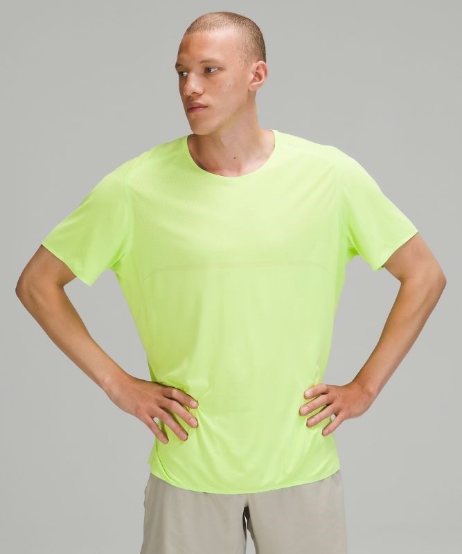 Lululemon Fast and Free SS Breathe Blast Herr Mintgröna | ZCMO-02938