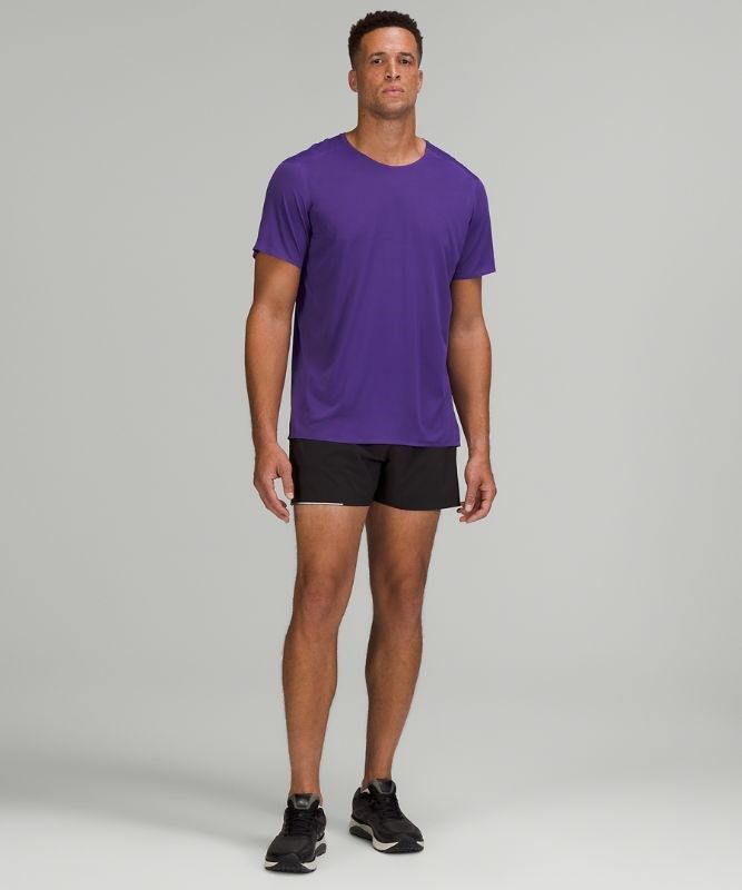 Lululemon Fast and Free Short Sleeve Shirt Breathe Blast Herr Lila | KQMV-51476