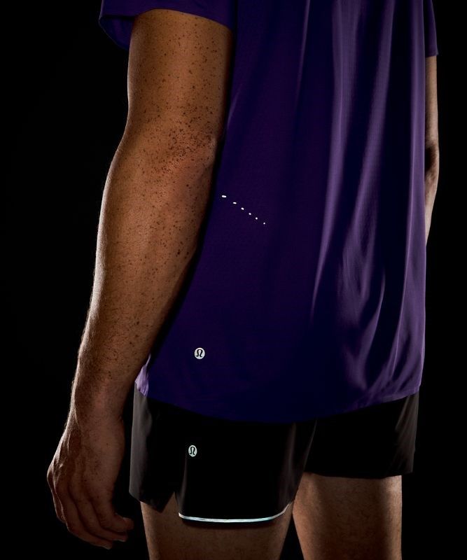 Lululemon Fast and Free Short Sleeve Shirt Breathe Blast Herr Lila | KQMV-51476