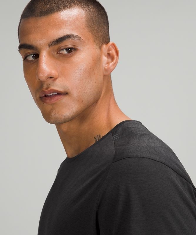 Lululemon Fast and Free Short Sleeve Shirt Recycled Blast Herr Svarta Svarta | BPCR-96140