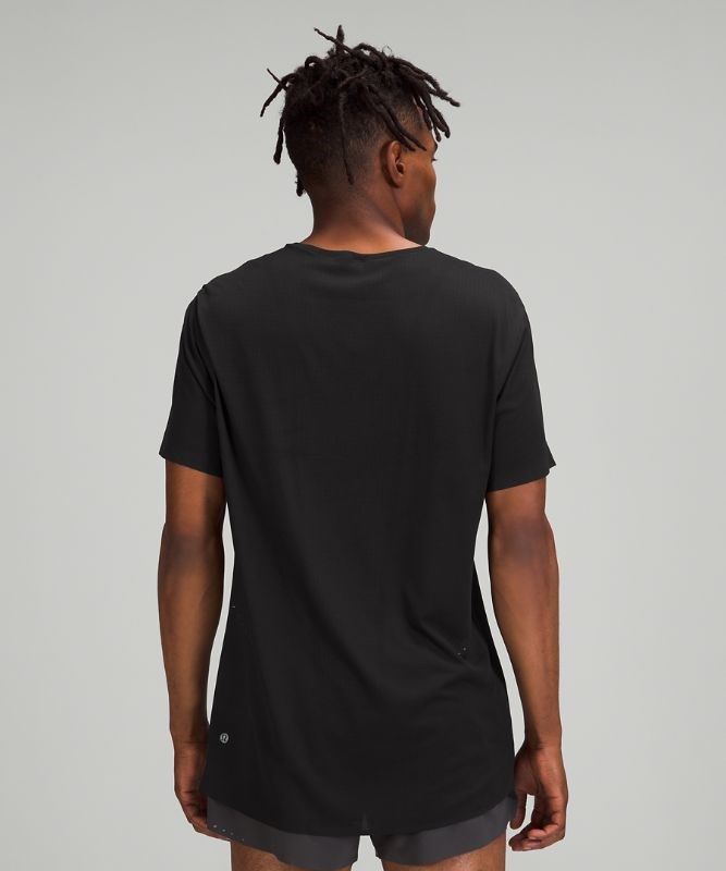 Lululemon Fast and Free Short Sleeve Shirt Breathe Blast Herr Svarta | ZXFJ-79461