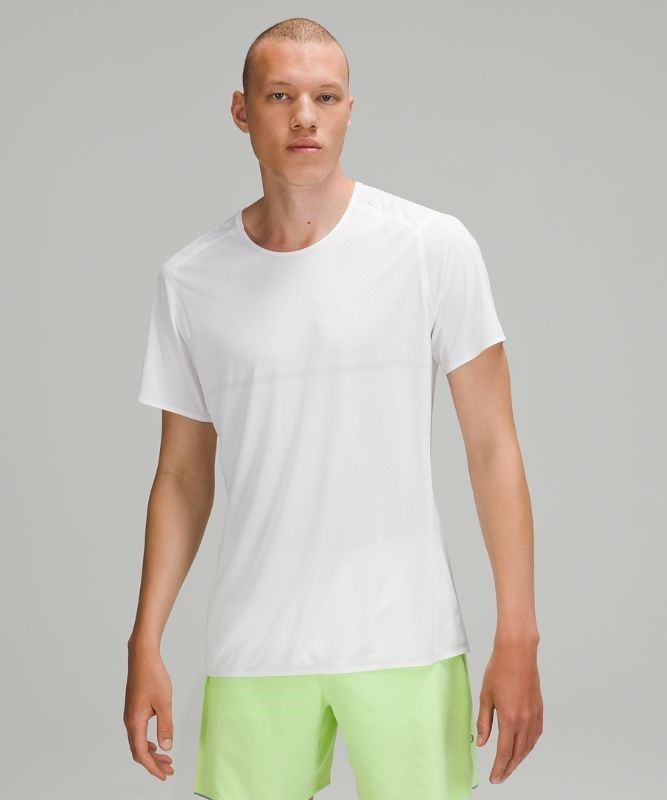 Lululemon Fast and Free Short Sleeve Shirt Breathe Blast Herr Vita | SZKN-03216