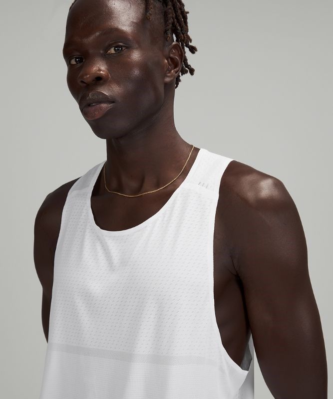 Lululemon Fast and Free Singlet Blast Herr Vita | VPXY-90546