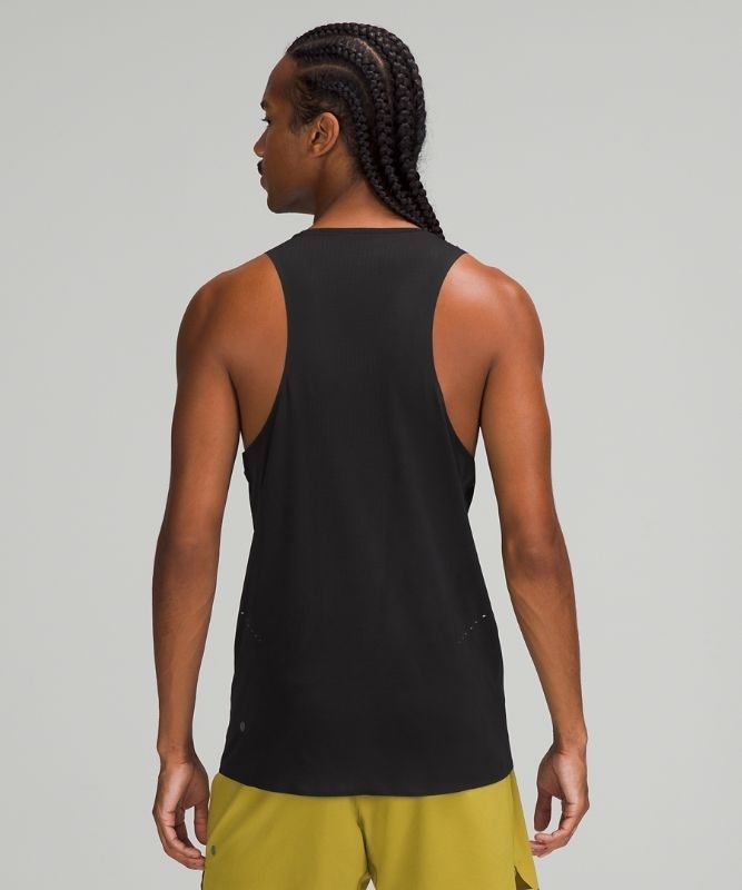 Lululemon Fast and Free Singlet Breathe Blast Herr Svarta | SIDR-61937