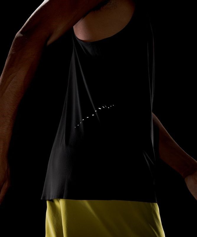 Lululemon Fast and Free Singlet Breathe Blast Herr Svarta | SIDR-61937
