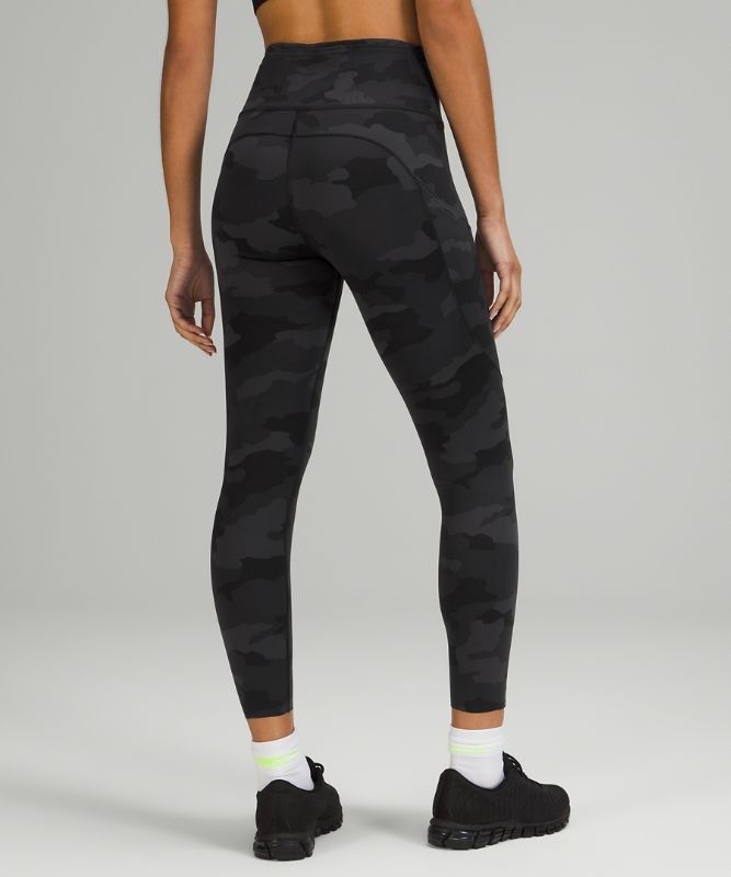 Lululemon Fast and Free Tight 25 Reflective Nulux Leggings Dam Camo Svarta Olika Färger | UYCR-82615
