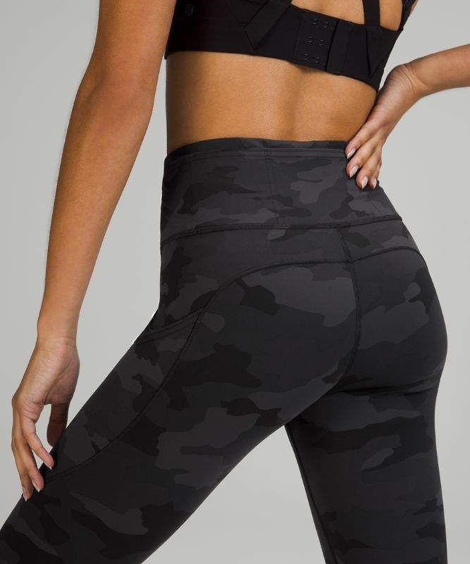 Lululemon Fast and Free Tight 25 Reflective Nulux Leggings Dam Camo Svarta Olika Färger | UYCR-82615