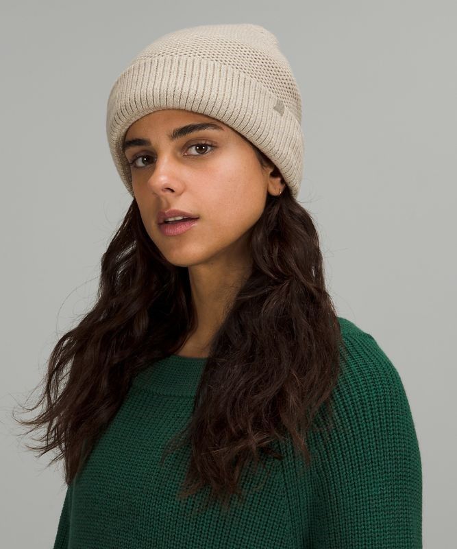 Lululemon Fleece-Lined Knit Beanie Hatt Accessories Beige | ZBOP-75189